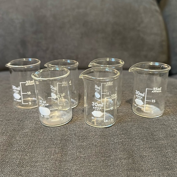 Kimax Pyrex 30ml No. 14000 1000 Glass Beaker Set of 6 Made In USA - Picture 1 of 11